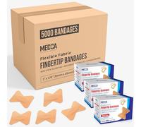 Flexible Fabric Bandages - Flex Fabric Adhesive Bandages Finger-Tip Bandages for Finger Care and to Protect Wounds from Infection - (Bulk 5000 Count Case)