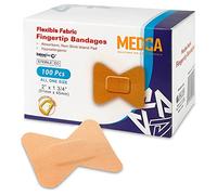 Flexible Fabric Plasters - Flex Fabric Adhesive Finger-Tip Plasters for Finger Care and to Protect Wounds from Infection - (100 Count Box)