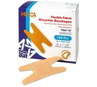 Flexible Fabric Plasters - Flex Fabric Adhesive Knuckle Plasters for Finger Care and to Protect Wounds from Infection - (100 Count Box)