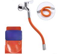 Flexible Faucet Extender Tube Stainless Steel 360 Swivel(50cm) | 360 degree swivel, bendable tube, stainless steel build, anti- for splash aerator, easy screw-on fit