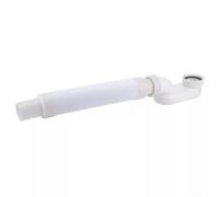 Flexible Flat P-Trap Bathtub Drain Kit for gratisstanding Tubs, G1-/2" Low-Profile Drainage Pipe with 32mm Outlet, Space-Saving White Plastic Waste