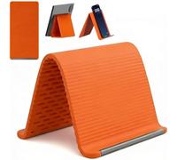 Flexible Foldable Silicone Phone Holder, Adjustable Multi-Angle Phone Stand for Desk, Universal Portable Non-Slip Desktop Mount for All Cell Phones Laptops Tablets Travel, Work, and Home Use (Orange)