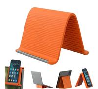 Flexible Foldable Silicone Phone Holder, Portable Adjustable Multi-Angle Phone Stand for Desk, Bendable Anti-Slip Desktop Mount, Ergonomic Holder for All Cell Phones Laptops Tablets Travel, Work