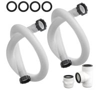 Flexible for pe Pool Hoses 59in with Gaskets for Pump Flexible | 2x 59in flexible hoses, 4 gaskets included, fits 1.5in ports, for ideal for sand filters, easy replacement