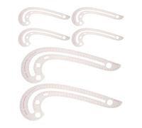 Flexible French Curve Ruler 6pcs for Pattern Making and Sewing | Plastic Template with Calibrated Marks, Non Slip Drafting Aid for Workshops and Tailor Shops