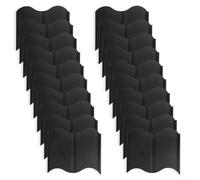 Flexible Garden Border Kits: 20PCS Interlocking Landscape Edging, Plastic Lawn Edging Strips for DIY Flower Bed, Curved Path, Outdoor Grass For Edge Trims, White Red Green Black(black)