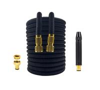 Flexible Garden Hose 25FT-100FT Extensible Magic Courtyard Irrigation Watering Water Pipe Wash Car Pressure(1/2''_100FT)