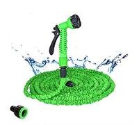 Flexible Garden Hose,3 Times Expanding Magic Hose with 7 Function Spray Gun+3/4", 1/2" Fittings,Light-Weight Household Telescopic WaterPipes for Home, Garden, Patio and Car Cleaning,100FT,Green