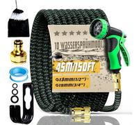 Flexible Garden Hose 30/45/60 m Stretchy Water Hose Flexible Hose with 10 Modes Water Spray Gun and 3-Layer Latex Core for Garden Watering Car Wash (45 m / 150 ft)