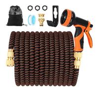 Flexible Garden Hose,Latex-Expander-Gartenschlauch 75FT/22.5M, Equipped with 3/4" and 1/2" Metal Connectors,No-Kinks &Lightweight,10-Function Sprayer, Suitable for Garden Irrigation, Car Washing