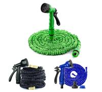 Flexible Garden Hose Pipe 75FT, 3 Times Expanding Hosepipe, Expandable Garden Hose with 7 Function Spray Gun 1/2",3/4" ABS Fittings, for Watering Washing Cleaning-Green