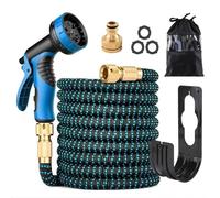 Flexible Garden Hoses 75FT,Expandable Garden Hose Pipe,Robust Triple Latex Core, Lightweight&No-Kink, 3/4"&1/2" Metal Connectors, 10 Different Spray Modes,Hose for Gardening, Washing & Cleaning