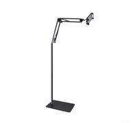 Flexible Gooseneck Floor Stand for iPad & Phone - Stable Tripod Base for Streaming Recording Bed Use 4 to 13 Inches(A)