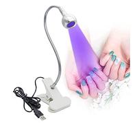 Flexible Gooseneck UV Nail Lamp, 3W Portable LED Curing Light for Gel Nail Art with Secure Clamp, Mini Dryer Design