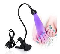 Flexible Gooseneck UV Nail Lamp, 3W Portable LED Curing Light for Gel Nail Art with Secure Clamp, Mini Dryer Design
