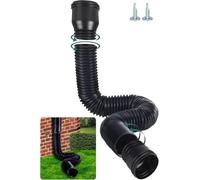 Flexible Gutter Downpipe Extension Hose 80mm & 100mm Black | Fits 80mm & 100mm Pipes, Expandable Corrugated, Includes Adapters & Screws, Rainwater Downspout Use