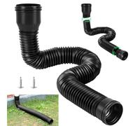 Flexible Gutter Extension, PE Material Round Rain Gutter Downspout, Expandable from 47 to 150cm Guttering Drain Pipe, Downpipe Set for Rainwater and House Eaves(Black)