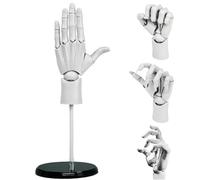 Flexible Hand Model Adjustable Artists Manikin Hand Figure Poseable Art Mannequin for Drawing Mannequin Lively Manikin Figure Hand Model for Desk Decoration Sketching Painting (Left Hand-White)