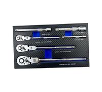 Flexible Head Ratcheting Spanner Set with Extension Rods Steel Construction for Confined Mechanical Repairs Professional Ratcheting Wrench Set