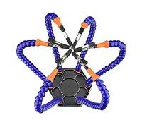 Flexible Helping Hands, Non-Slip 6 Helping Arms Third Hand Soldering Station Tool with Magnifier, Alligator Clips and USB Rechargeable Flashlight