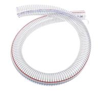 Flexible Hose 100x4x3.2cm PVC Steel Wire Water Oil Conveying Tube | Kink-resistant Spiral Construction, Chemical Resistant, Wear Resistant, Silver Finish for Irrigation, Suction and Engineering