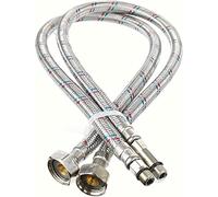 Flexible Hose Pipe Tails Kitchen Sink Bathroom Basin Monobloc Tab Mixer Connector Flexi Pipes Pair of M10X 1/2 BSP Long Life Stainless Steel Braided Flexible Hoses (60CM)