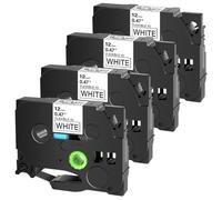 Flexible ID Laminated 6mm Tapes 3/4/5/10Pcs Compatible with Tz Tze-FX231 FX131 FX631 PT-1000 Universal(4PK Black on White)