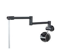 Flexible Kitchen Faucet, Chrome Plated Pot Filler Tap, Black Nickel Wall-Mounted Single Hole Faucet, Cold Water Swivel Spout, Oil Rubbed Bronze Finish