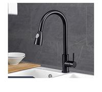 Flexible Kitchen Faucet with 360° Swivel Spout Single Handle Silver Sink Mixer SUS304 Black Modern Touch Control Water Mixer for Home & Commercial Use