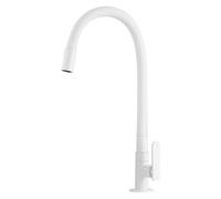 Flexible Kitchen Faucet with Soft Touch Hose, Single Handle White Cold Water Tap, Modern Design for Easy Use, and Slish for Home Kitchens