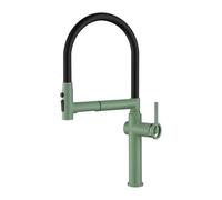 Flexible Kitchen Mixer Tap Single Lever Gooseneck Kitchen Sink Taps with Pull Out Spray,Green
