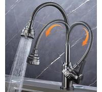 Flexible Kitchen Sink Mixer Tap Single Lever Kitchen Tap with Flexible Hose Bendable Sink Taps Flexi 304 Stainless Steel Hose with Dual Function Aerator 360° Swivel