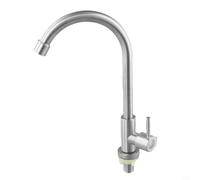 Flexible Kitchen Tap Stainless Steel Single Hole Cold Water Faucet with Dual Function Spray Mode