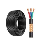 Flexible KVVP Shielded Control Cable 3-Core Copper Wire, Flame-Retardant PVC, Anti-Interference Design For Industrial Equipment And Power Distribution Cabinets(100ft,1mm2-3c)