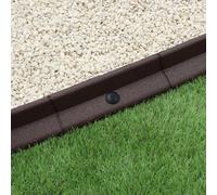 Flexible Lawn Edging Garden Border Grass Pathways Path Edge Vegetable Plot Flowerbed Raised Borders Rubber Artificial Grass Brown | Pack of 6 x 1.2m