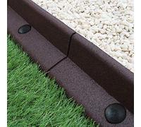 Flexible Lawn Edging Garden Border Grass Pathways Path Edge Vegetable Plot Flowerbed Raised Borders Rubber Artificial Grass Brown | Pack of 6 x 1.2m
