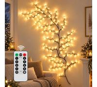 Flexible LED Branch Lights | Remote-Controlled Holiday Wall Decor, Enchanted Willow Vine Lights for Wall, Glow Vine Christmas, Warm White LED Tree Branch Light | Decorative Night Lamp (96 LEDs)