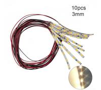 Flexible LED Light Strip 6 LED Pre-Wired White for 12V~18V AC/DC, Warm/White Light, 20cm Cable, for Model Railroads, Dollhouses & Building(Warm light)