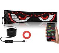 Flexible LED Sign Programmable Scrolling Text & Animation Display, USB Powered, APP-Controlled LED Panel for Cars, Shops, Bars, Parties, Weddings, Festivals - 35.35"x7.56" RGB Matrix