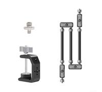 Flexible Long Arm Phone Mount for Desk Black Alloy(three-section arm) | 360 rotation, aluminum alloy build, flexible gooseneck, bed and desk use, black finish
