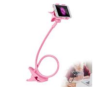 Flexible Long Arm Smartphone Holder for Desk & Bedhead - Adjustable Mobile Stand with Bedside Clip, Lazy Mount Bracket Clamp (Pink)