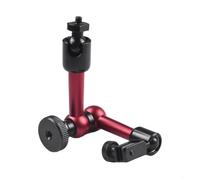 Flexible Magnetic Base Holder for Dial Test Indicator, Adjustable 3-Joint Stand in Aluminum Alloy, for Red Black 9.5x5x9.5cm for Machine Inspection