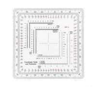 Flexible Map Scale Ruler and Protractor for Engineering Surveying, 1:25000/1:63360 Coordinate Scale with Mile and Degree Readings, Transparent Acrylic