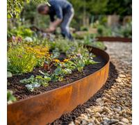 Flexible Metal Garden Border Lawn Edging Rusted Finish 5M