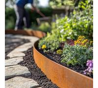 Flexible Metal Lawn Edging Border Rust Finish Garden Grass Path Fence 5M