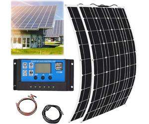 Flexible Monocrystalline Solar Panel Kit - 2x400W 18V Solar Modules for Motorhome, RV, Boat, Car, Off-Grid Battery Charging