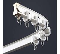 Flexible Monorail Shower Curtain Track with Hooks Adjustable Hospital Room Divider Bendable RV Curtain Rail System Ceiling/Wall Mount White 1.2M/3.9FT Easy Installation