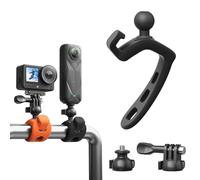 Flexible Mount Clamp Compatible with Insta360, DJI, GoPro - 3-Position Adjustable Silicone Holder for Bike Handlebars, Rails, and Gym Equipment (Black)