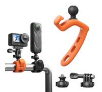 Flexible Mount Clamp Compatible with Insta360, DJI, GoPro - 3-Position Adjustable Silicone Holder for Bike Handlebars, Rails, and Gym Equipment (Orange)
