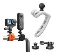 Flexible Mount Clamp Compatible with Insta360, DJI, GoPro - 3-Position Adjustable Silicone Holder for Bike Handlebars, Rails, and Gym Equipment (Grey)